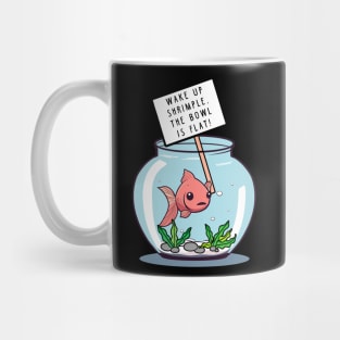 Flat Earth Fish Bowl Pun Dad Joke Men Women Funny Graphic Mug